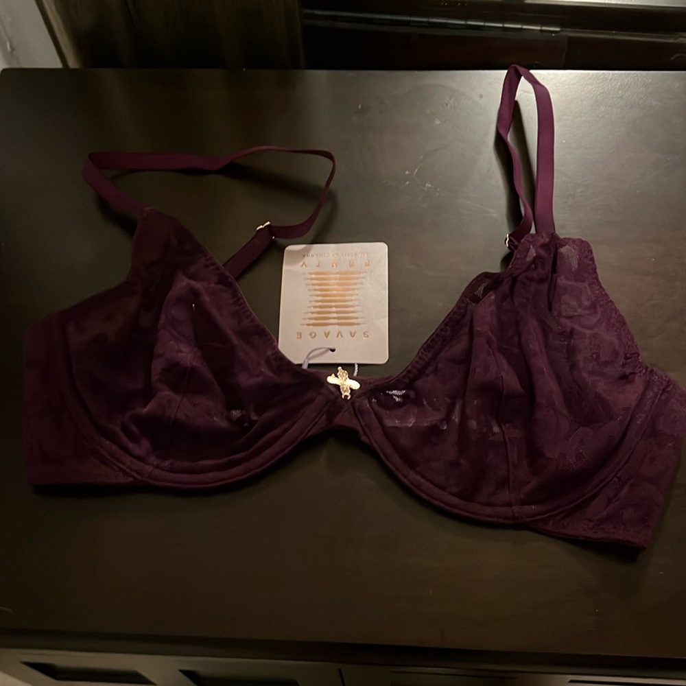 Maroon lace bra